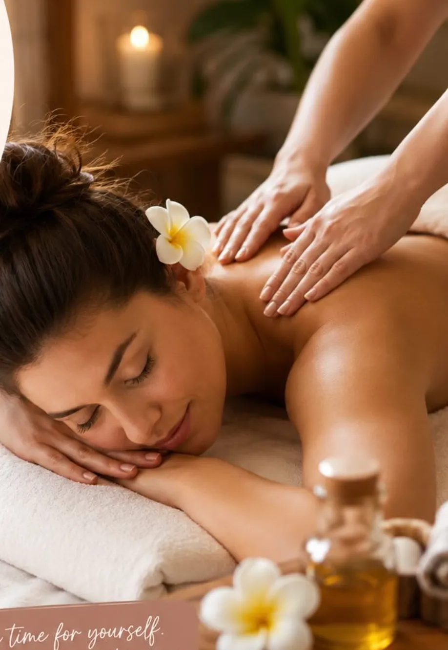 Client receiving a relaxing back massage